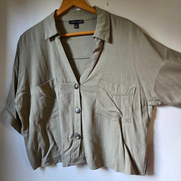 EUC LIKE NEW MOA MOA V NECK LOOSE FITTING SHIRT TOP SIZE LARGE - Picture 2 of 15